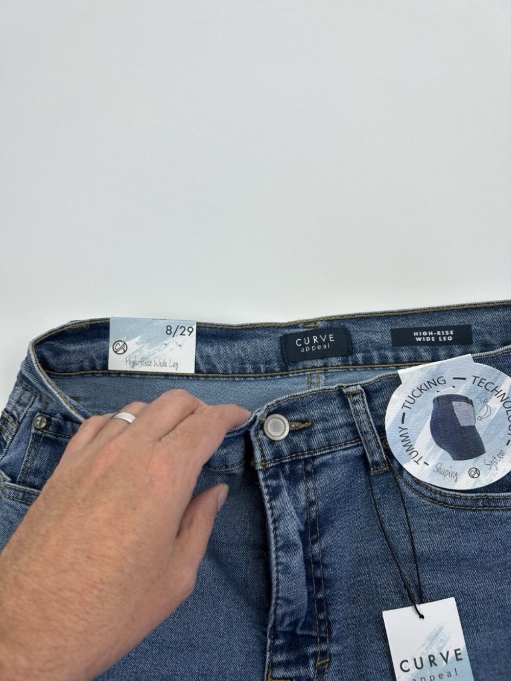 Curve Appeal High Rise Wide Leg  Jeans 8/29 Color Capri - Picture 6 of 12